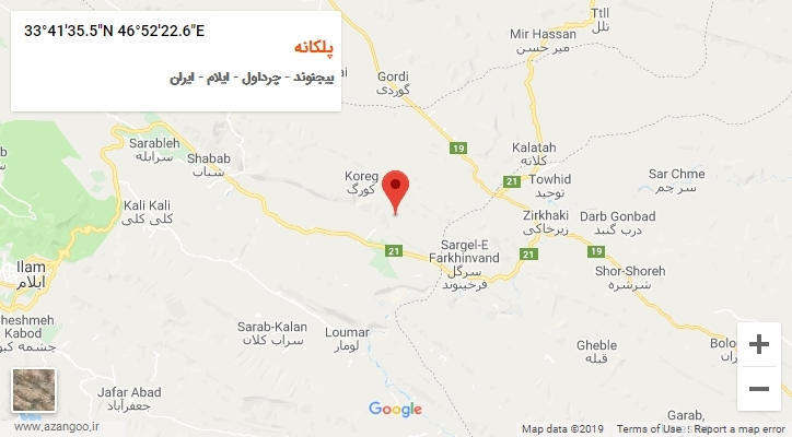 روستای پلکانه بر روی نقشه