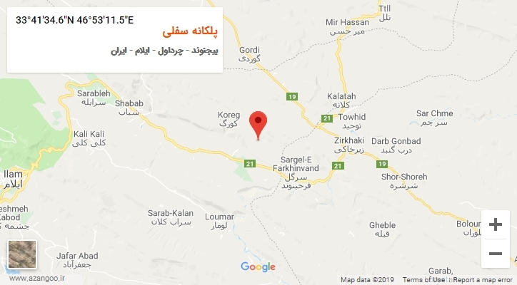 روستای پلکانه سفلی بر روی نقشه