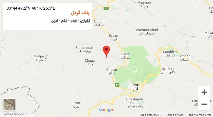روستای پلک گردل بر روی نقشه