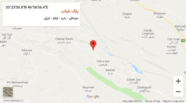 روستای پلک شباب بر روی نقشه