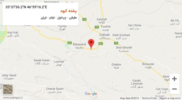 روستای پشته کبود بر روی نقشه