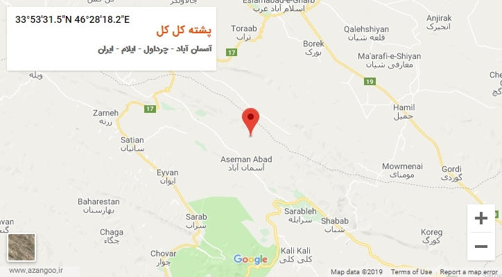 روستای پشته کل کل بر روی نقشه