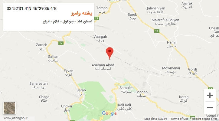 روستای پشته وامرز بر روی نقشه