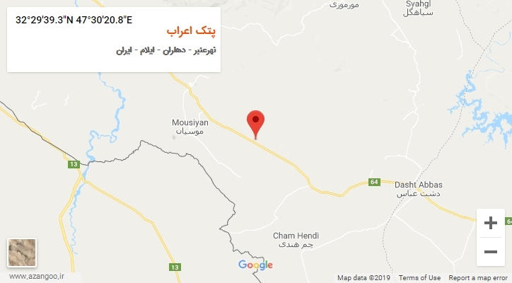 روستای پتک اعراب بر روی نقشه