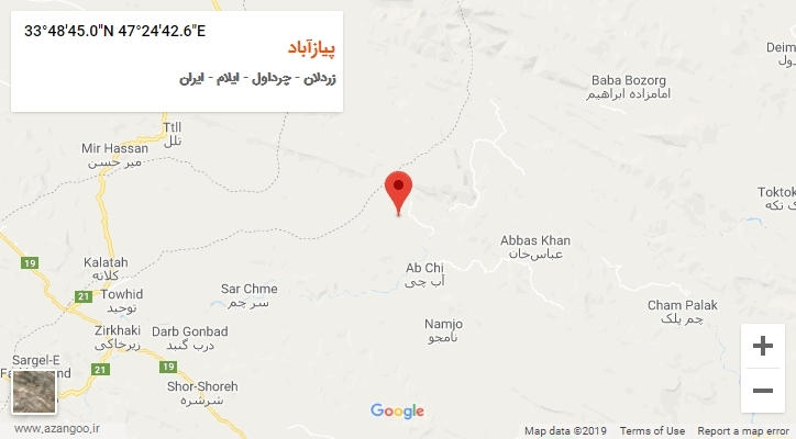 روستای پیازآباد بر روی نقشه