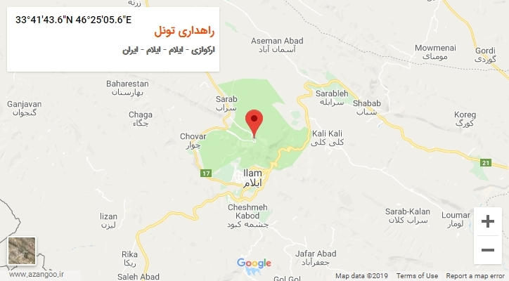 روستای راهداری تونل بر روی نقشه