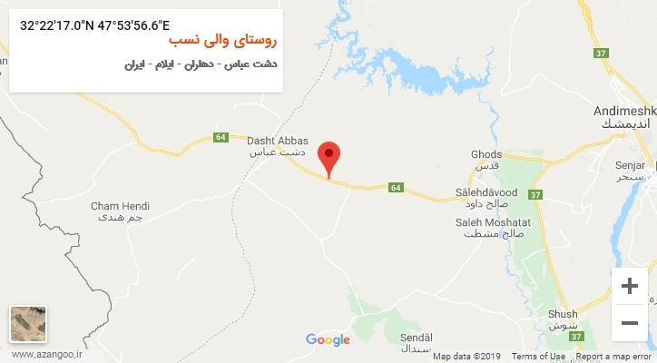 روستای روستای والی نسب بر روی نقشه