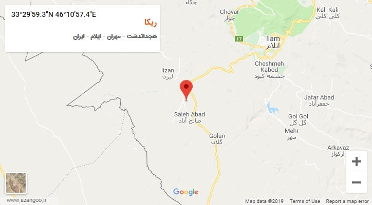 روستای ریکا بر روی نقشه