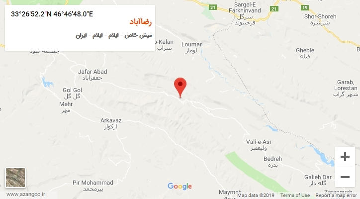 روستای رضاآباد بر روی نقشه
