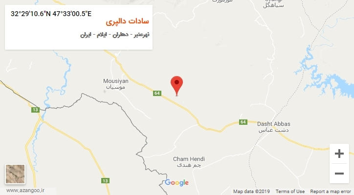 روستای سادات دالپری بر روی نقشه