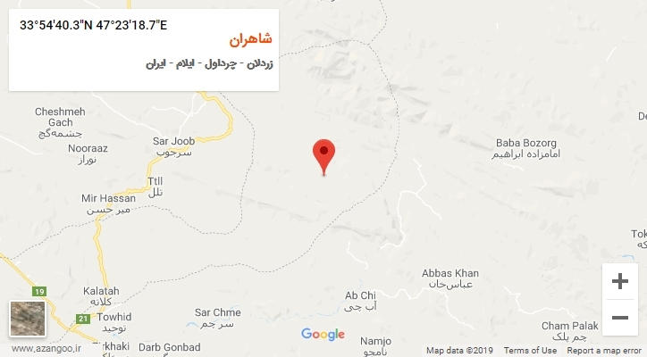 روستای شاهران بر روی نقشه