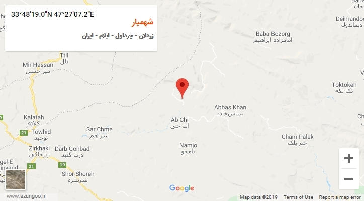روستای شهمیار بر روی نقشه