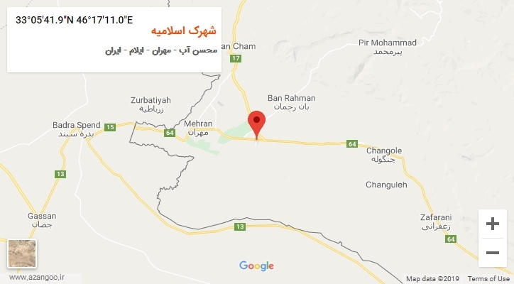 روستای شهرک اسلامیه بر روی نقشه