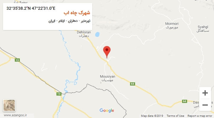 روستای شهرک چاه اب بر روی نقشه