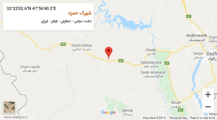 روستای شهرک حمزه بر روی نقشه