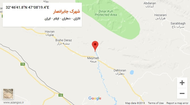 روستای شهرک جابرانصار بر روی نقشه