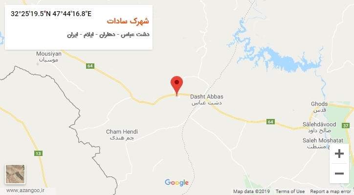 روستای شهرک سادات بر روی نقشه