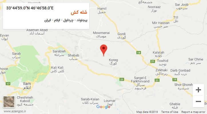 روستای شله کش بر روی نقشه