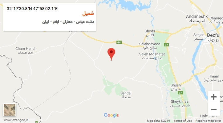 روستای شمیل بر روی نقشه