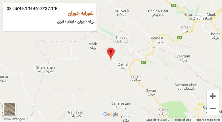 روستای شورابه خوران بر روی نقشه