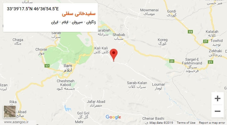 روستای سفیدخانی سفلی بر روی نقشه