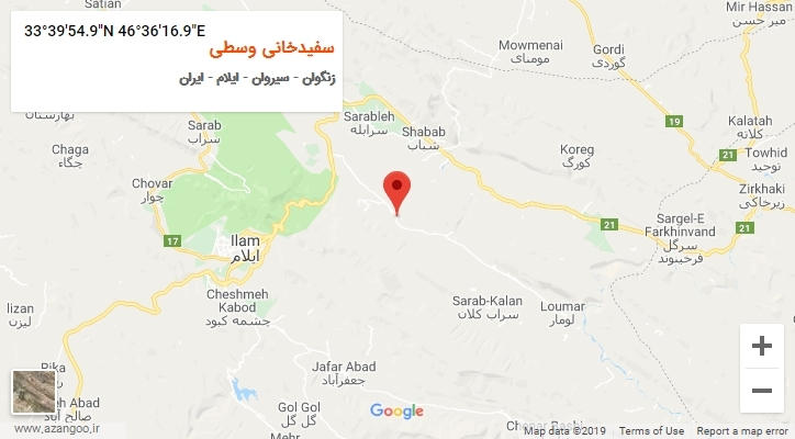 روستای سفیدخانی وسطی بر روی نقشه