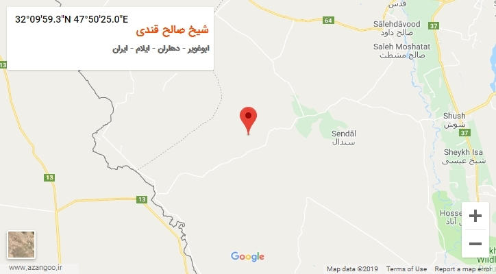 روستای شیخ صالح قندی بر روی نقشه