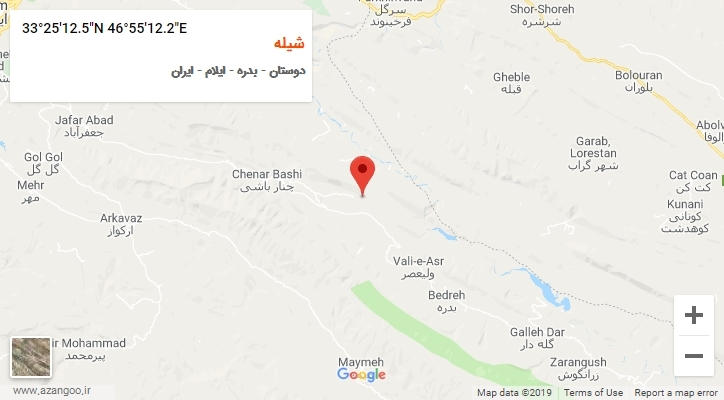 روستای شیله بر روی نقشه