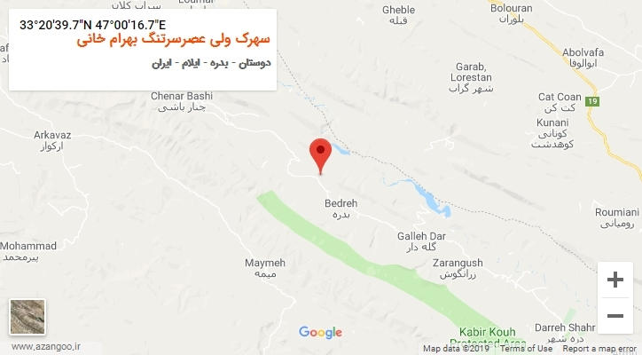 روستای سهرک ولی عصرسرتنگ بهرام خانی بر روی نقشه