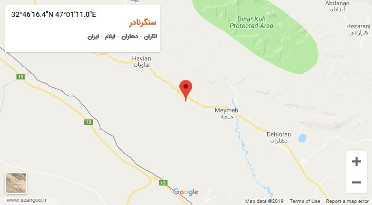 روستای سنگرنادر بر روی نقشه