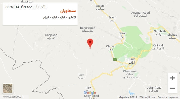 روستای سنجاویان بر روی نقشه