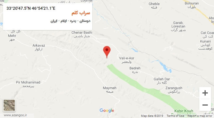 روستای سراب کلم بر روی نقشه