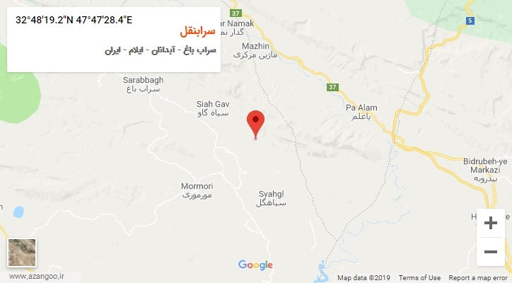 روستای سرابنقل بر روی نقشه