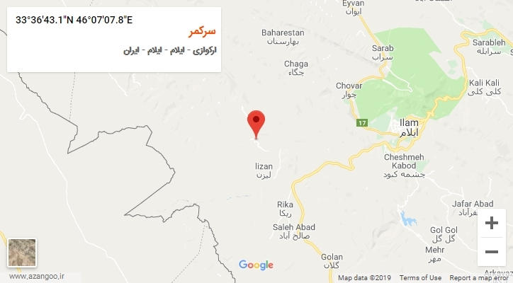 روستای سرکمر بر روی نقشه