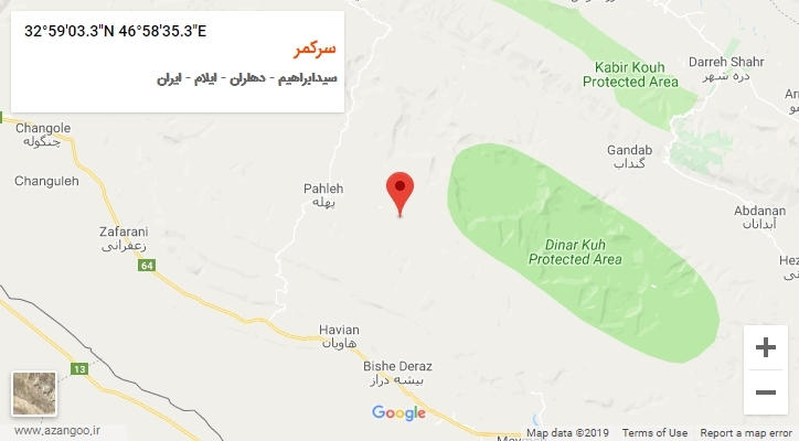 روستای سرکمر بر روی نقشه