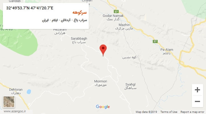 روستای سرکوهه بر روی نقشه