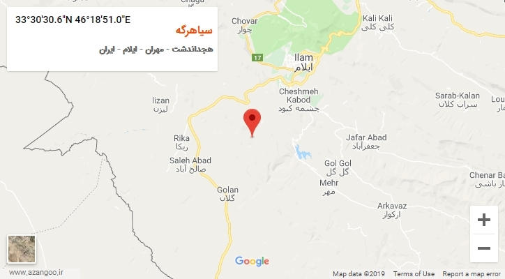 روستای سیاهرگه بر روی نقشه