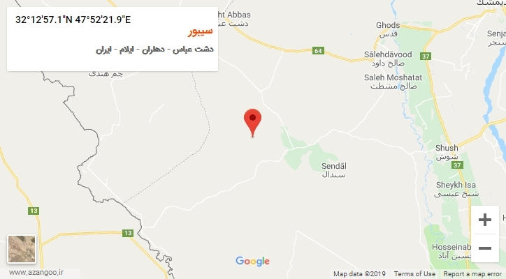 روستای سیبور بر روی نقشه
