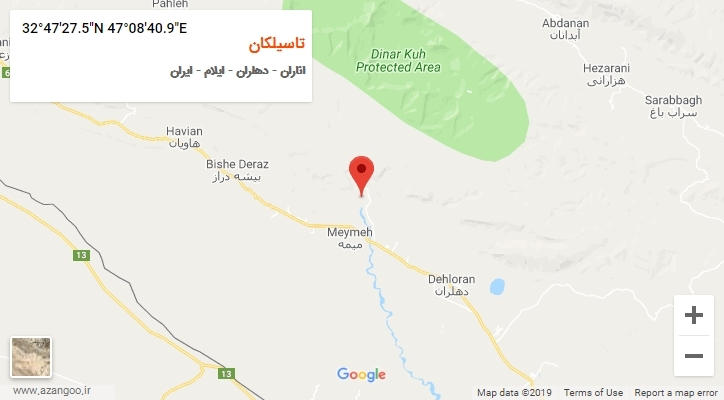 روستای تاسیلکان بر روی نقشه