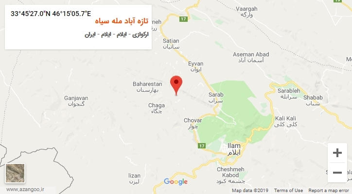 روستای تازه آباد مله سیاه بر روی نقشه