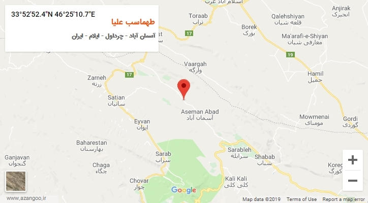 روستای طهماسب علیا بر روی نقشه