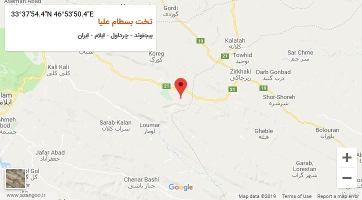 روستای تخت بسطام علیا بر روی نقشه