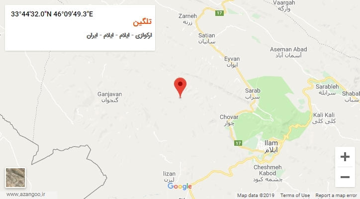 روستای تلگین بر روی نقشه