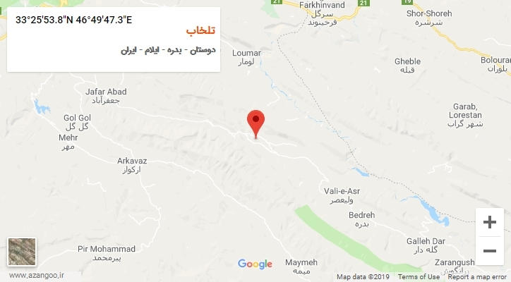 روستای تلخاب بر روی نقشه
