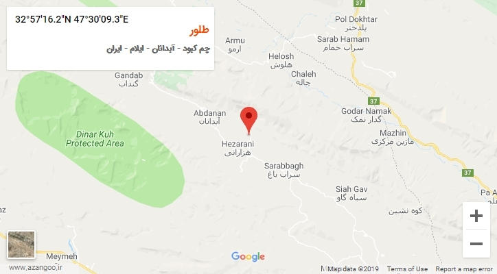 روستای طلور بر روی نقشه
