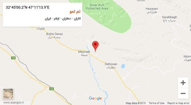 روستای تم تمو بر روی نقشه