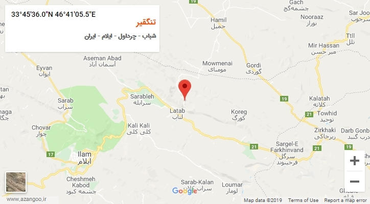 روستای تنگقیر بر روی نقشه