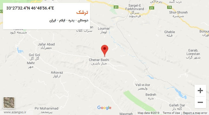 روستای ترشک بر روی نقشه