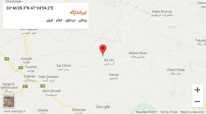 روستای تیراندازگه بر روی نقشه
