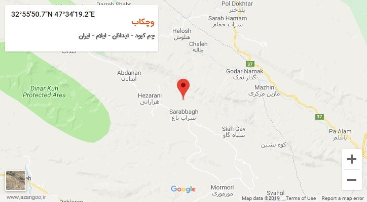 روستای وچکاب بر روی نقشه